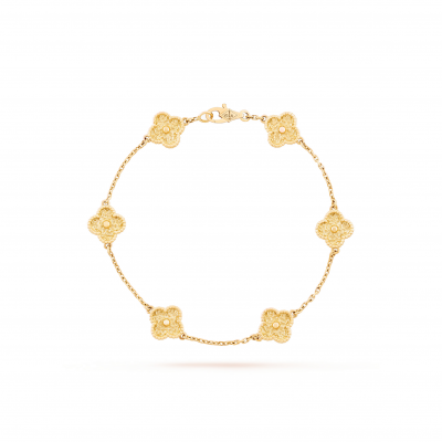 VAN CLEEF ARPELS SWEET ALHAMBRA BRACELET, 6 MOTIFS - YELLOW GOLD